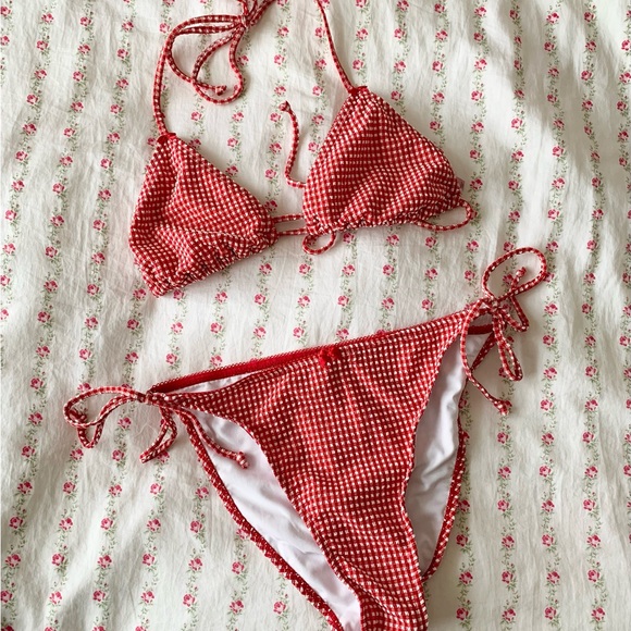 Red Gingham Bikini Set - Picture 1 of 3